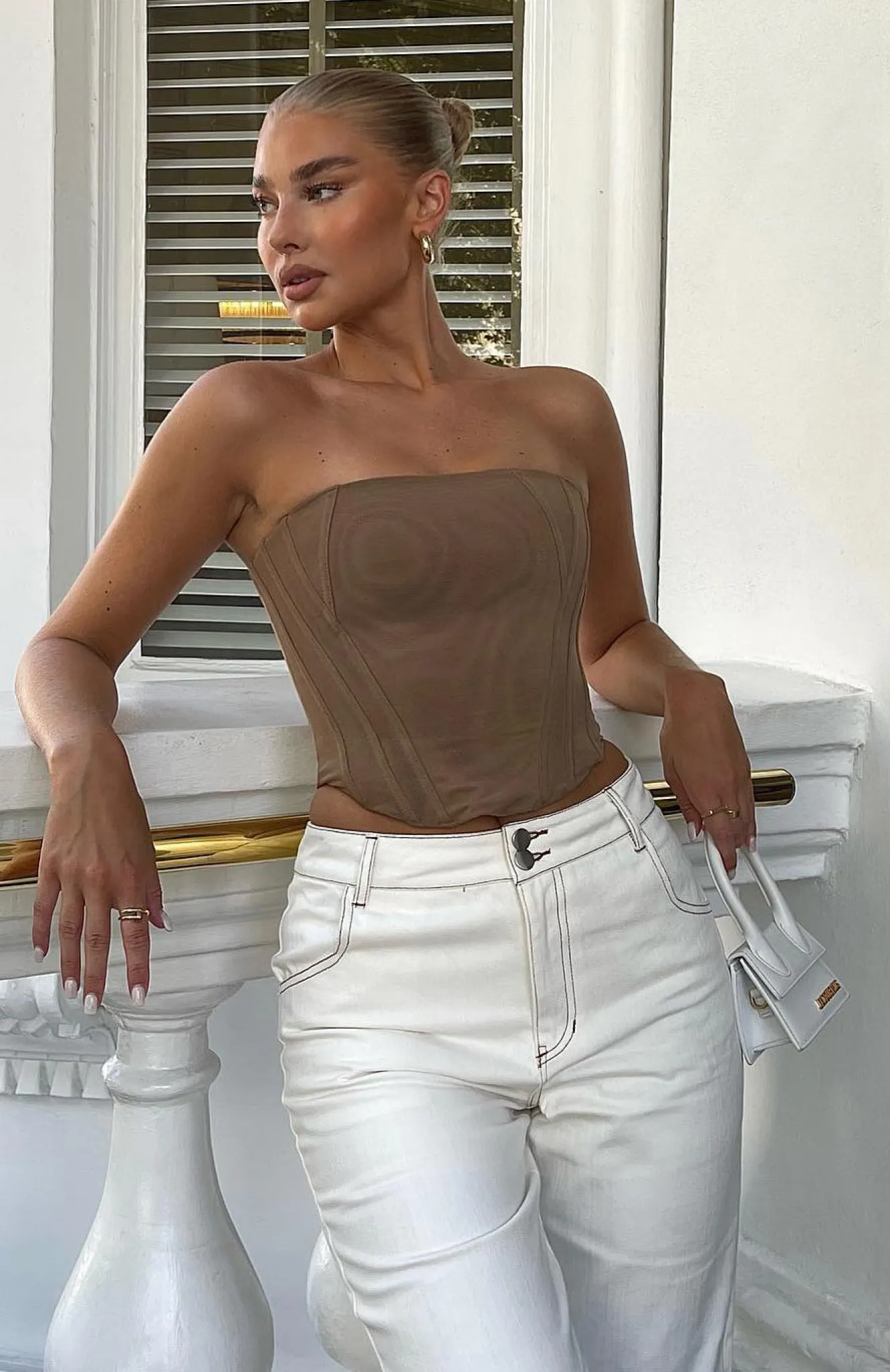 Shirts & Blouses | White Fox Boutique Sharp Edges Bustier Dark nude