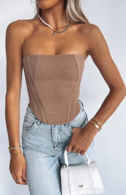 Shirts & Blouses | White Fox Boutique Sharp Edges Bustier Dark nude