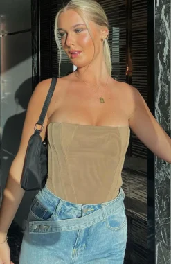 Shirts & Blouses | White Fox Boutique Sharp Edges Bustier Dark nude
