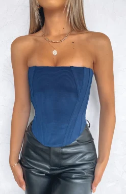 Shirts & Blouses | White Fox Boutique Sharp Edges Bustier Navy blue