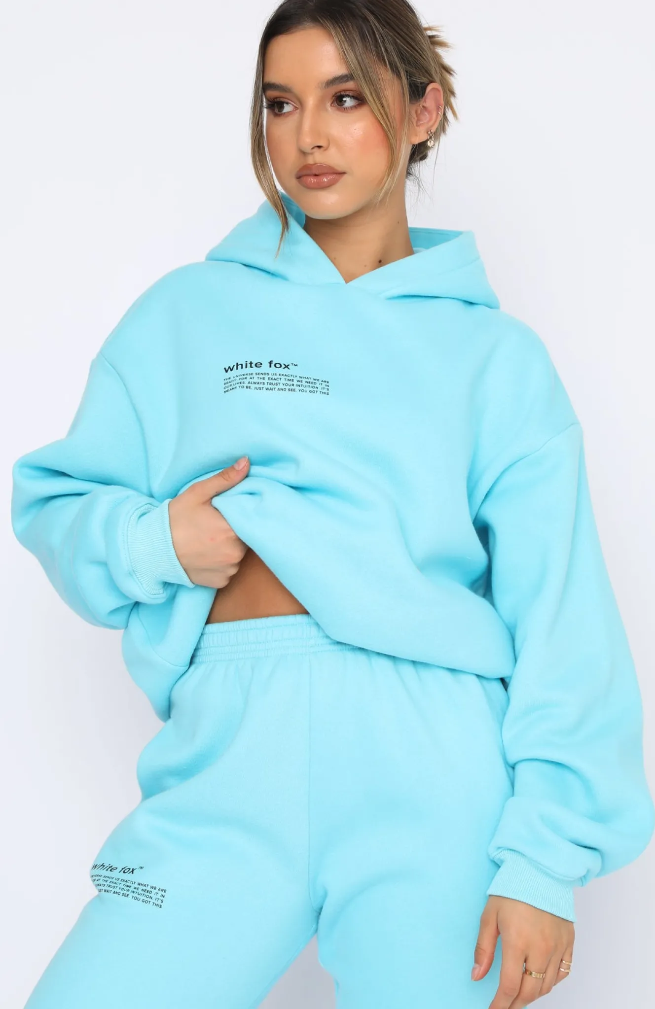 Jackets & Blazers | White Fox Boutique She's A Baddie Hoodie Arctic blue