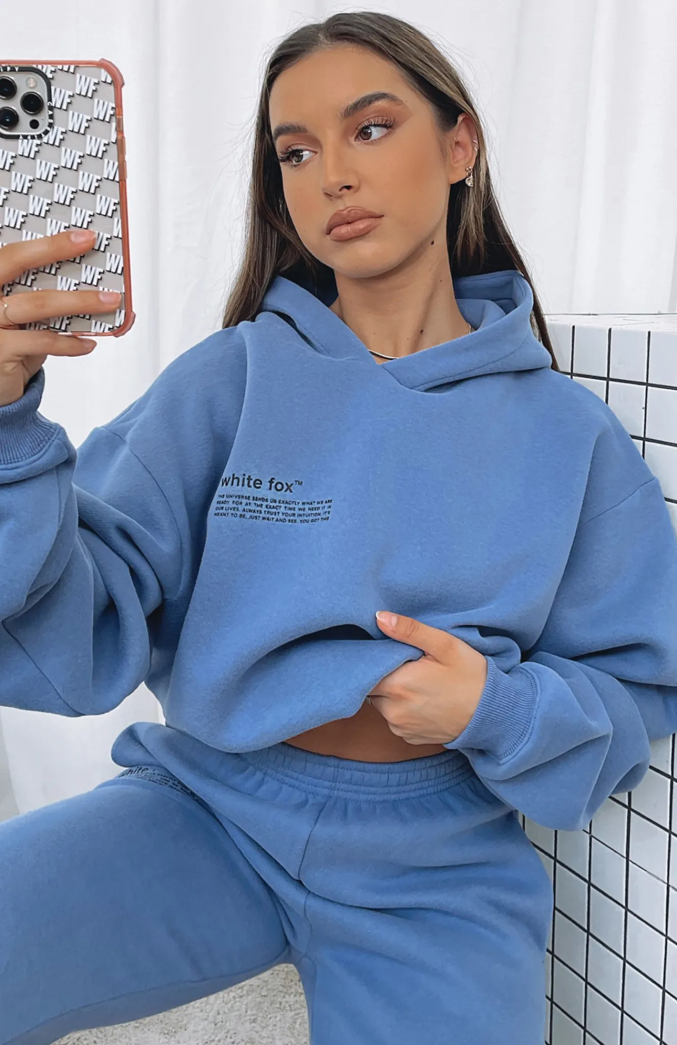 Jackets & Blazers | White Fox Boutique She's A Baddie Hoodie Dusk blue