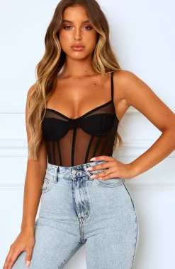 Shirts & Blouses | White Fox Boutique She's A Muse Bodysuit black
