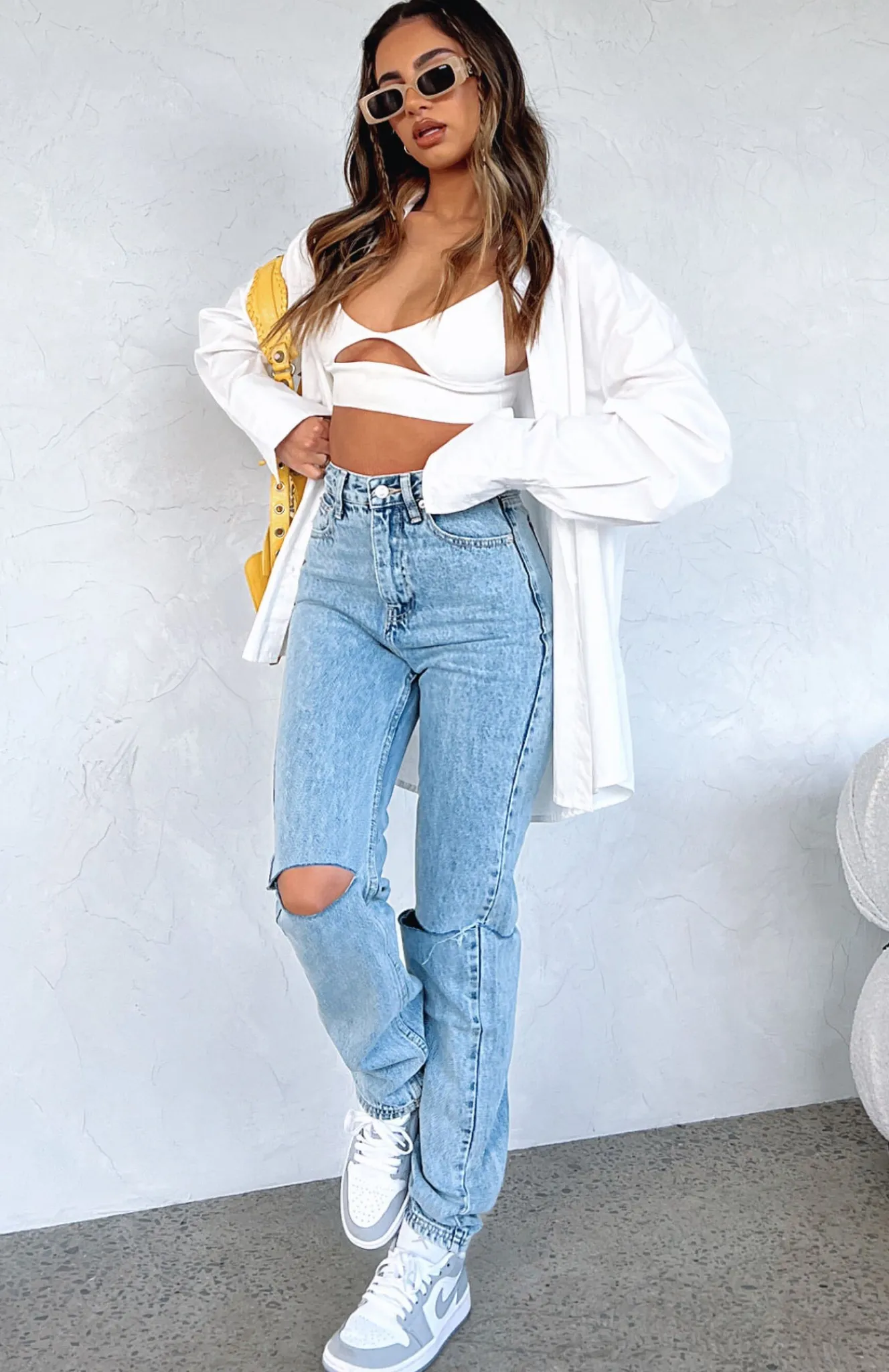 Denim | White Fox Boutique She's All That Straight Leg Denim Jeans Washed blue