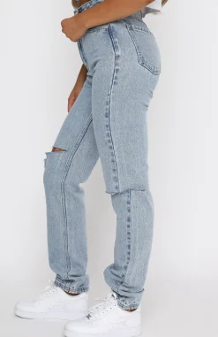 Denim | White Fox Boutique She's All That Straight Leg Denim Jeans Washed blue