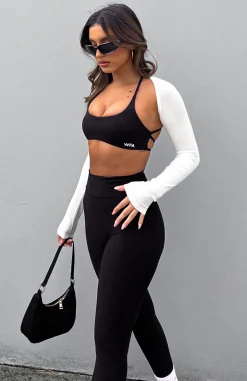 Sports Bras & Crops | White Fox Boutique She's Healthy Sports Crop black