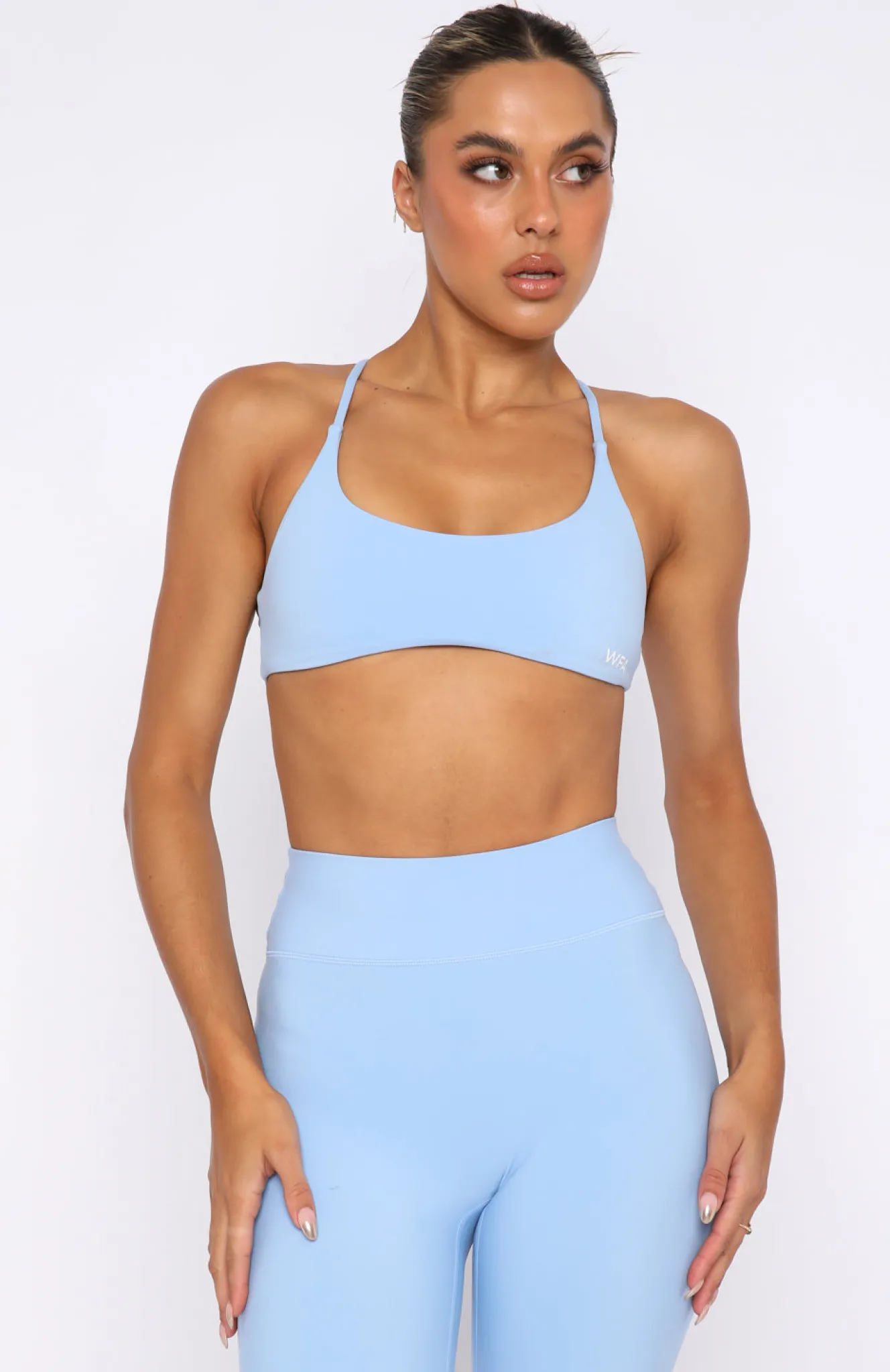 Sports Bras & Crops | White Fox Boutique She's Healthy Sports Crop Sky blue