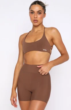 Sports Bras & Crops | White Fox Boutique She's Healthy Sports Crop Chocolate brown