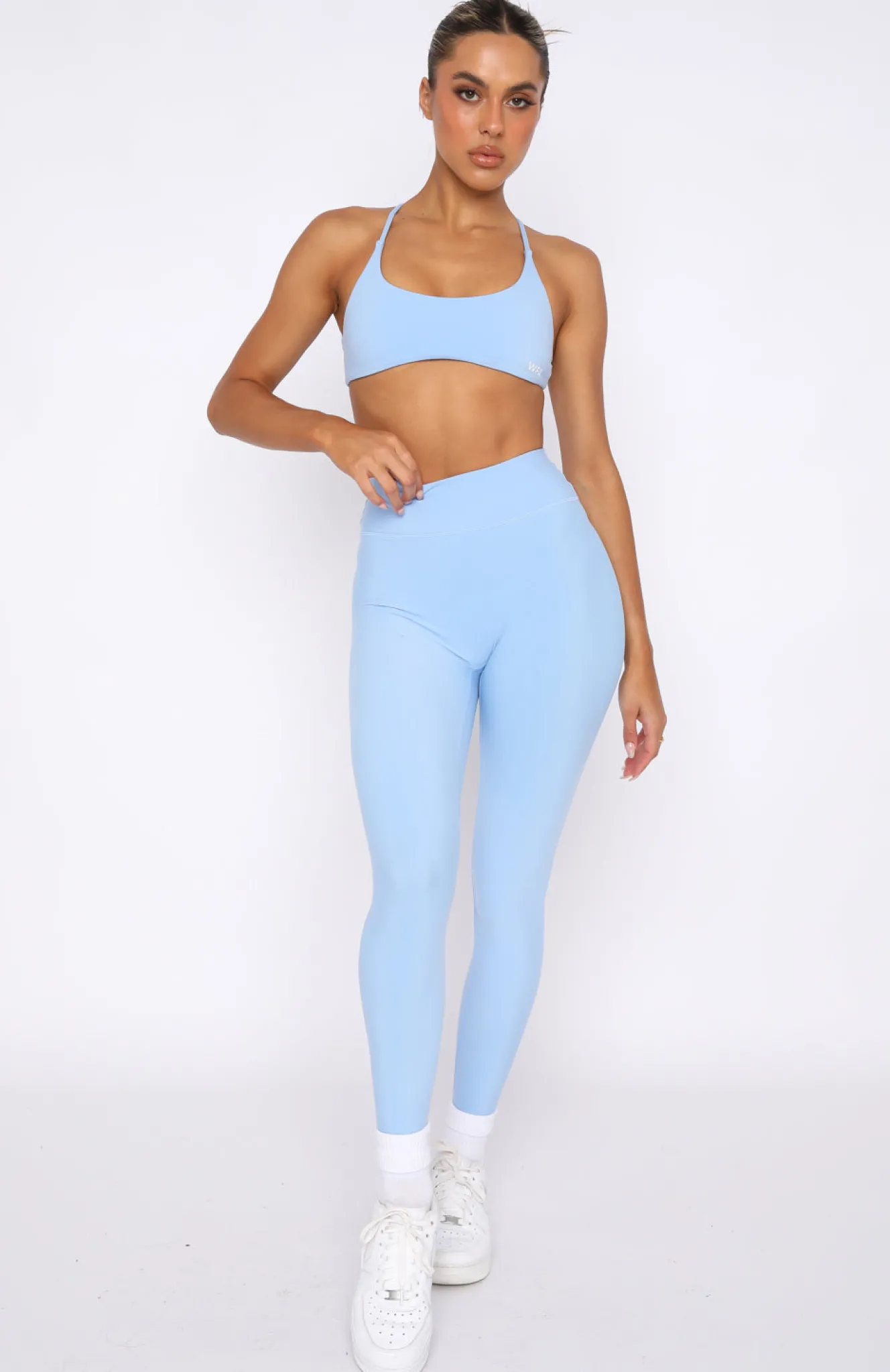 Sports Bras & Crops | White Fox Boutique She's Healthy Sports Crop Sky blue