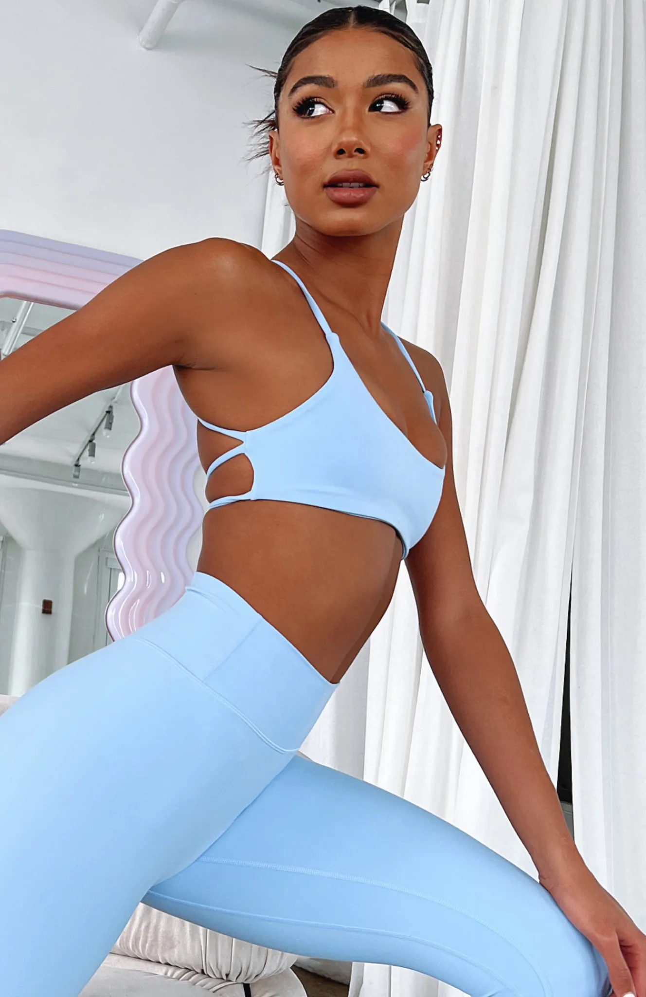 Sports Bras & Crops | White Fox Boutique She's Healthy Sports Crop Sky blue