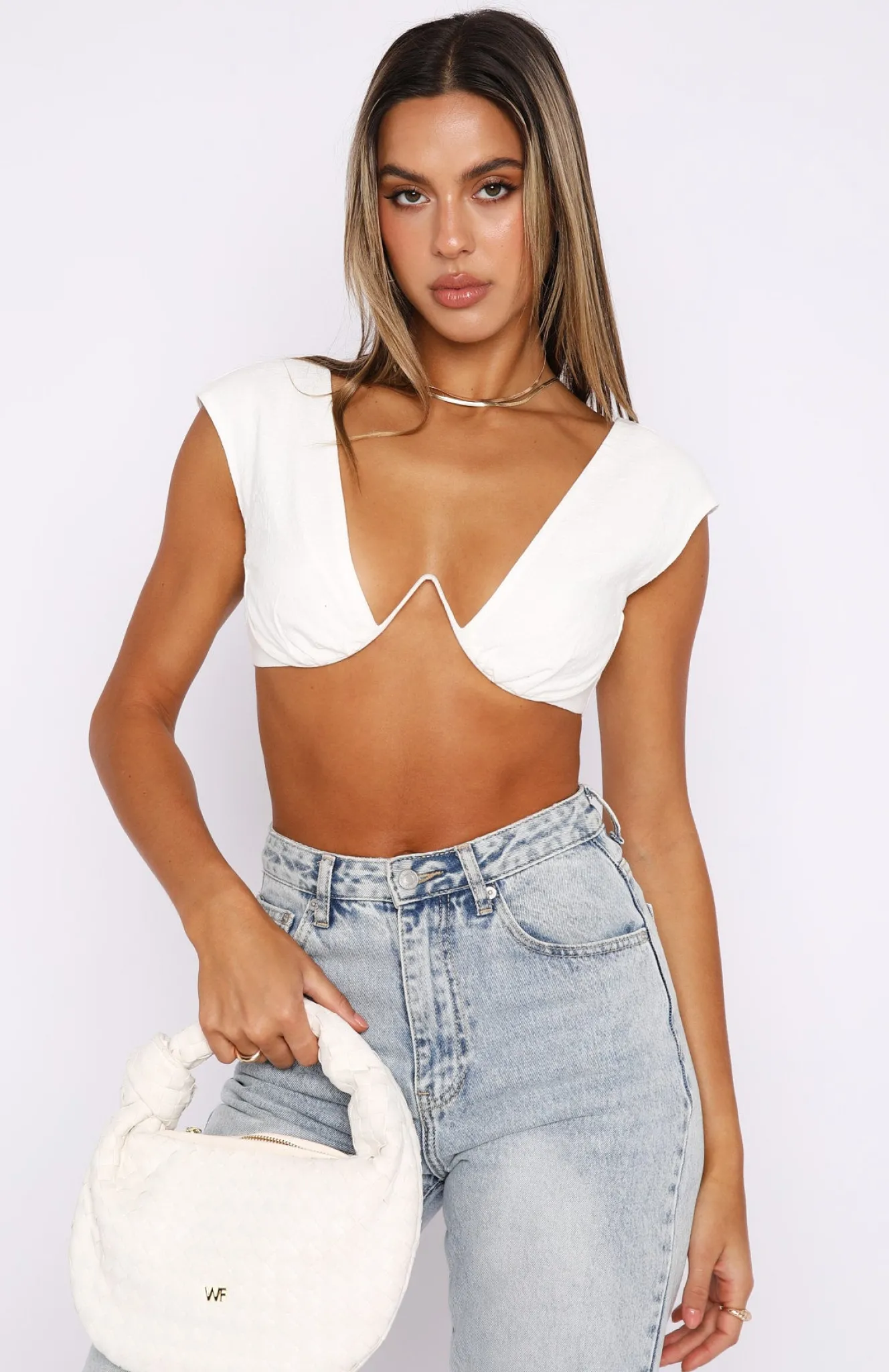 Shirts & Blouses | White Fox Boutique She's So Lovely Crop white