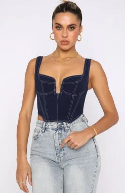 Shirts & Blouses | White Fox Boutique She's The One Bustier Navy blue