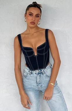 Shirts & Blouses | White Fox Boutique She's The One Bustier Navy blue