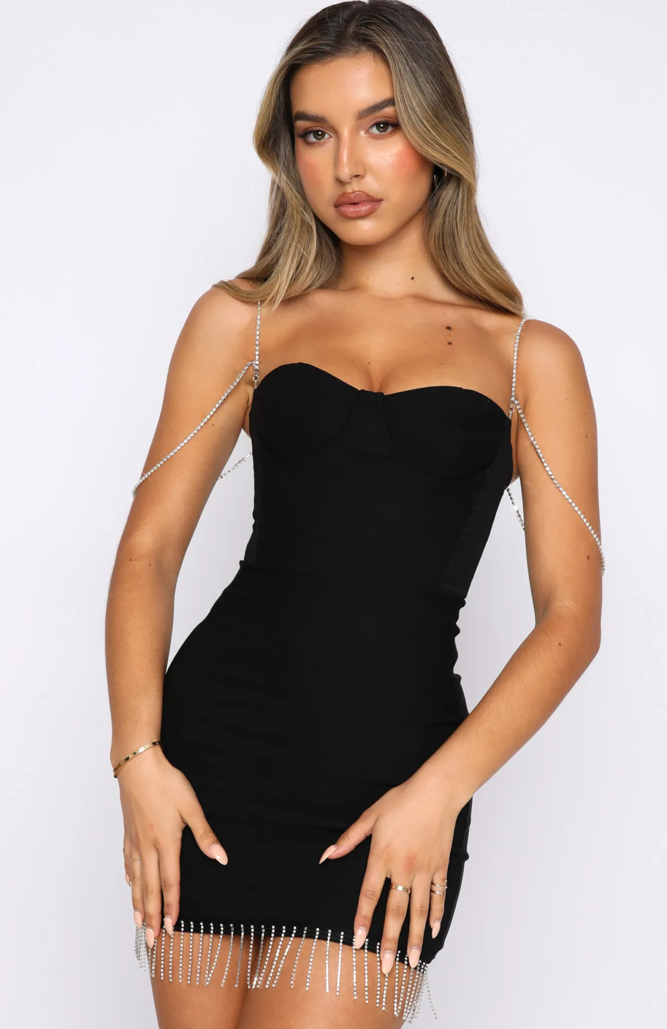 Restocked | White Fox Boutique Shining Bright Mini Dress black
