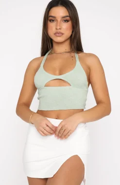 Shirts & Blouses | White Fox Boutique Simply Hooked Crop Sage green