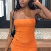 Restocked | White Fox Boutique Slow Jams Knitted Mini Skirt Rust orange