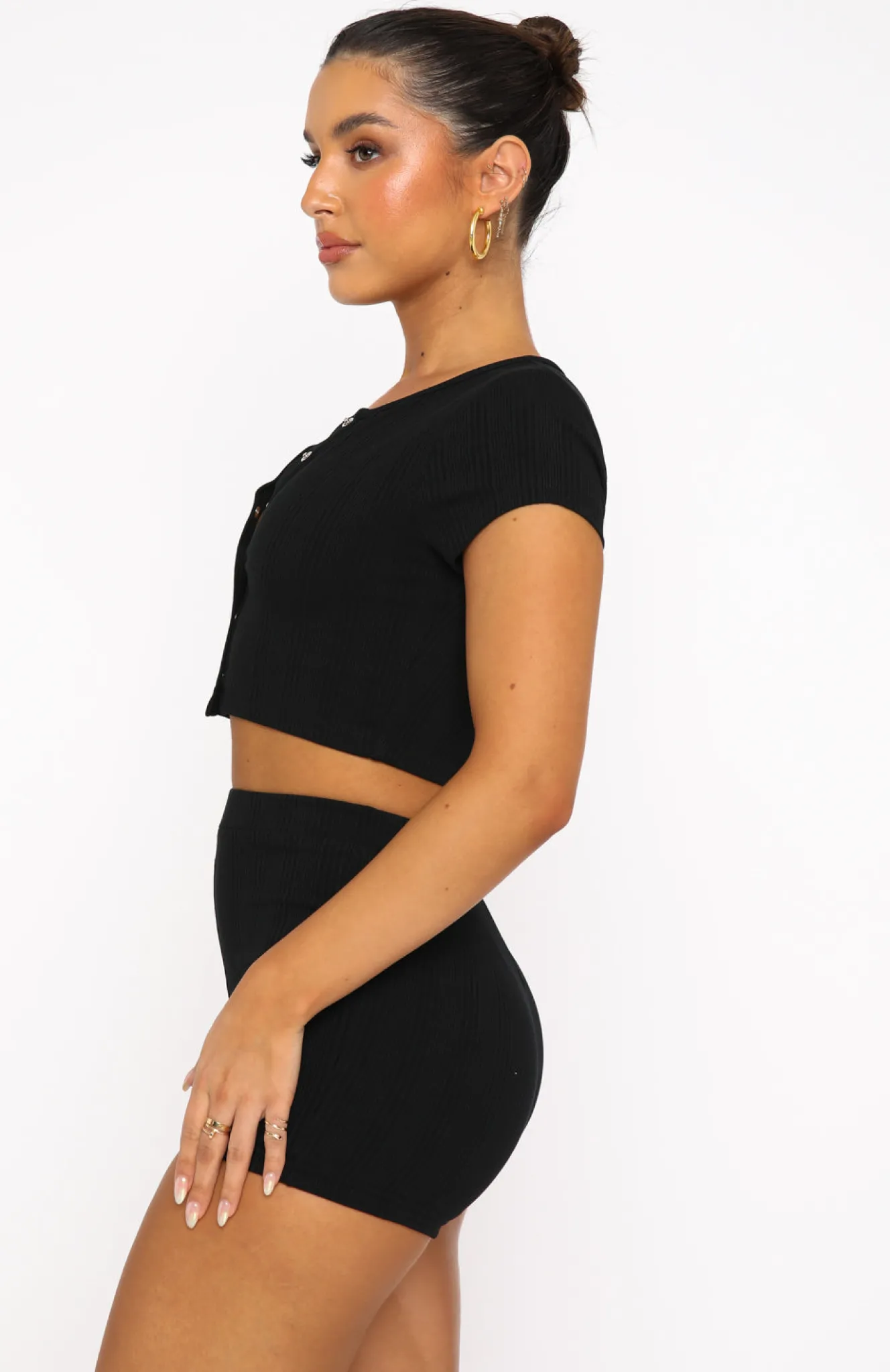 Shorts | White Fox Boutique So You Remember Ribbed Booty Shorts black