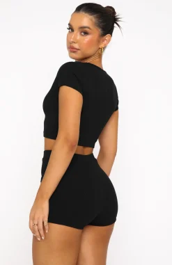 Shorts | White Fox Boutique So You Remember Ribbed Booty Shorts black