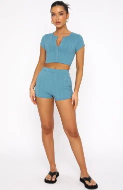 Shorts | White Fox Boutique So You Remember Ribbed Booty Shorts Teal green