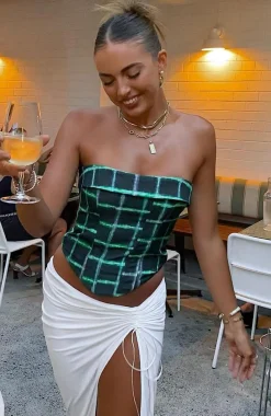 Shirts & Blouses | White Fox Boutique Soft Spot Bustier Plaid green