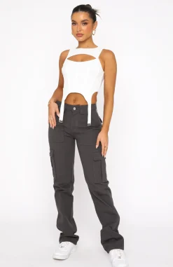 Pants | White Fox Boutique Someone To You Cargo Pants Charcoal grey