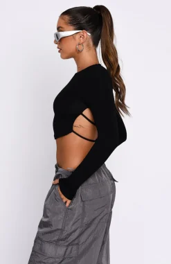 Shirts & Blouses | White Fox Boutique Sort It Out Long Sleeve Crop black