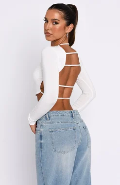 Shirts & Blouses | White Fox Boutique Sort It Out Long Sleeve Crop white