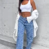 Denim | White Fox Boutique Sort Through It Printed Jeans Wash blue