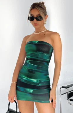 Restocked | White Fox Boutique Spark The Passion Mini Dress Distortion green