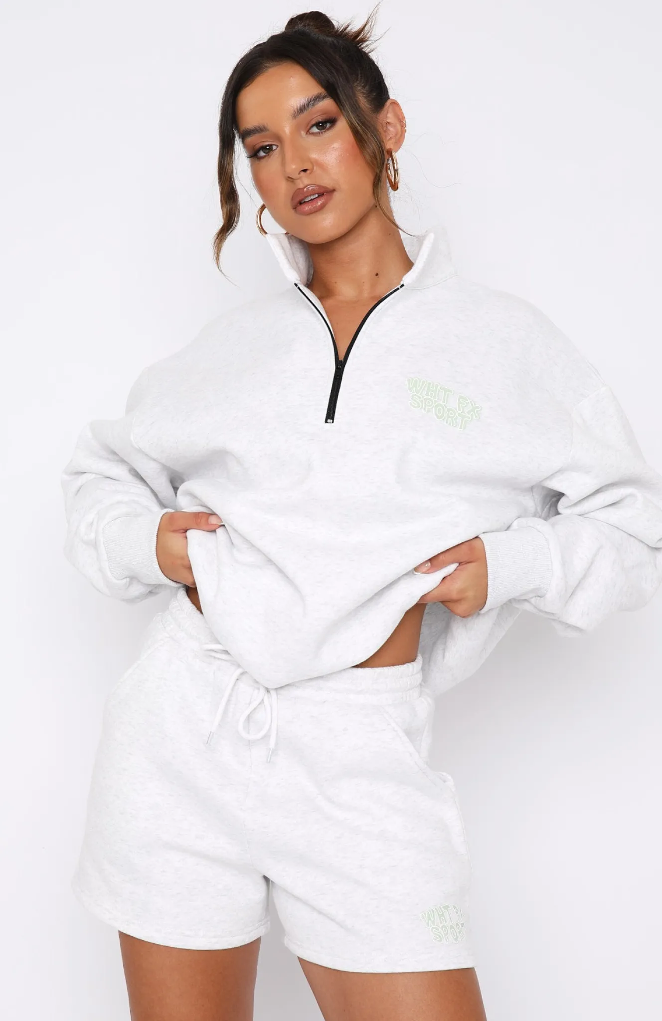 Jackets & Blazers | White Fox Boutique Sport Series Zip Front Sweater Marle grey