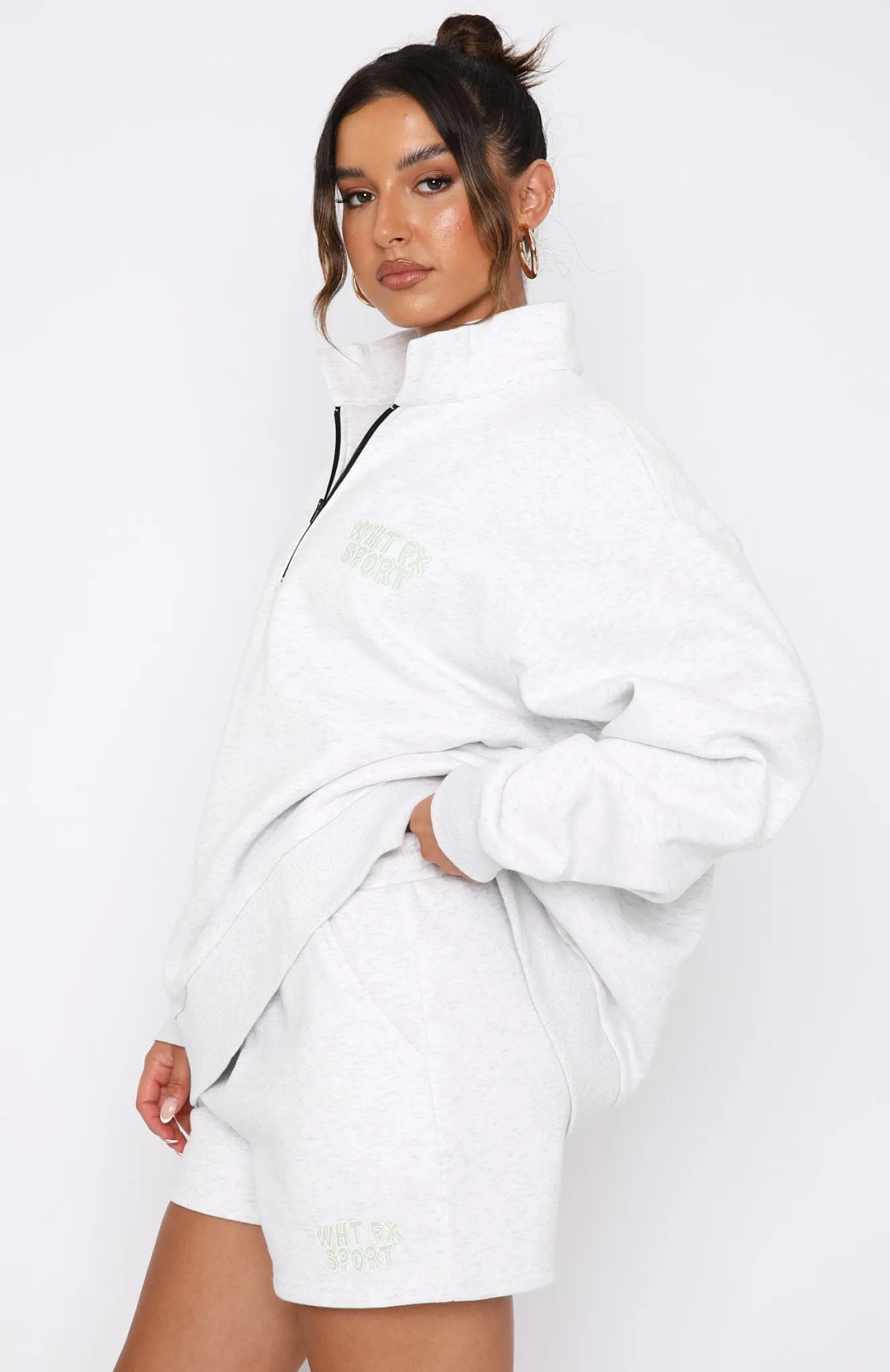 Jackets & Blazers | White Fox Boutique Sport Series Zip Front Sweater Marle grey