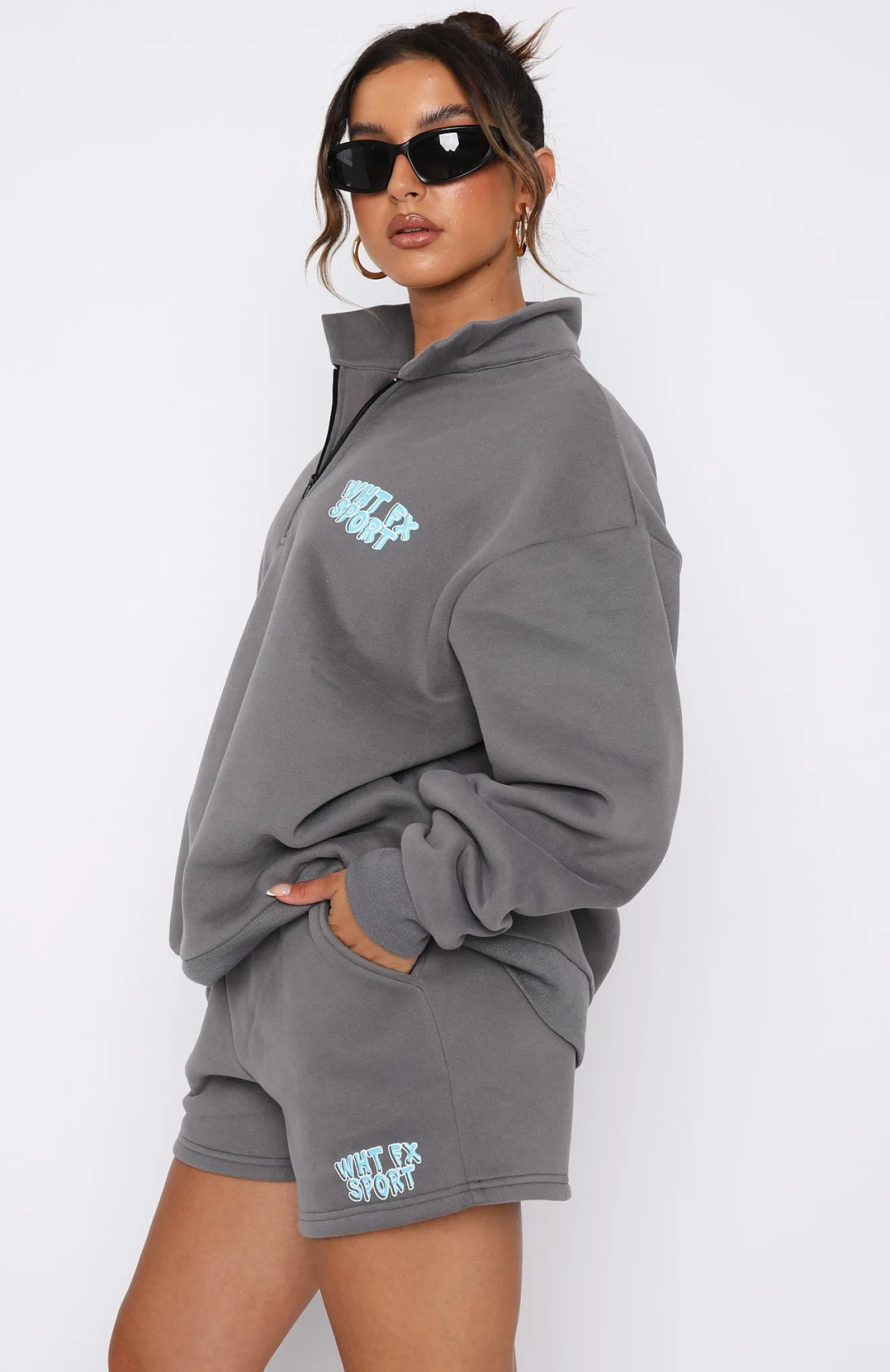 Jackets & Blazers | White Fox Boutique Sport Series Zip Front Sweater Charcoal grey