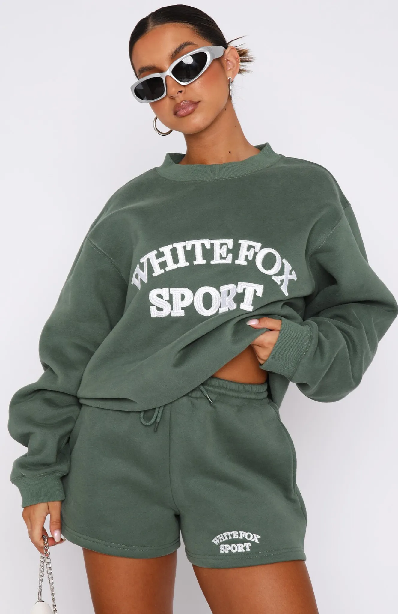 Jackets & Blazers | White Fox Boutique Sports Edition Oversized Sweater Dusty Olive green
