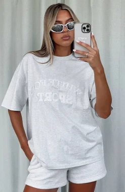Shirts & Blouses | White Fox Boutique Sports Edition Oversized Tee Marle grey