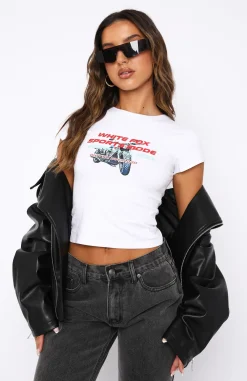 Shirts & Blouses | White Fox Boutique Sports Mode Baby Tee white
