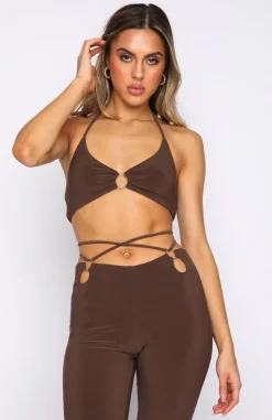 Shirts & Blouses | White Fox Boutique Stand Alone Crop Chocolate brown