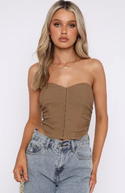 Shirts & Blouses | White Fox Boutique Star Step Bustier Mocha brown