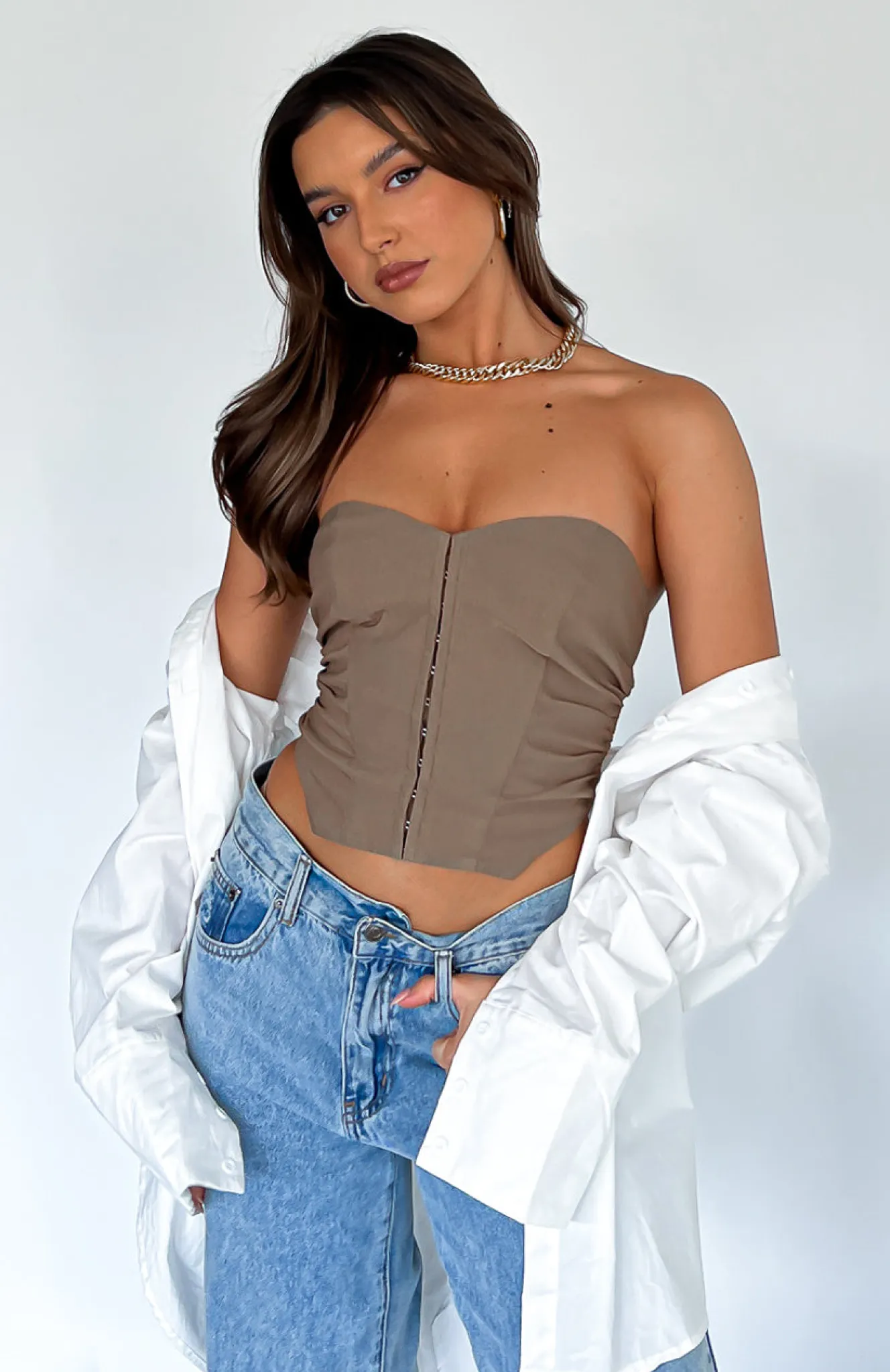 Shirts & Blouses | White Fox Boutique Star Step Bustier Mocha brown