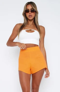 Shorts | White Fox Boutique Stay A While Shorts Papaya orange