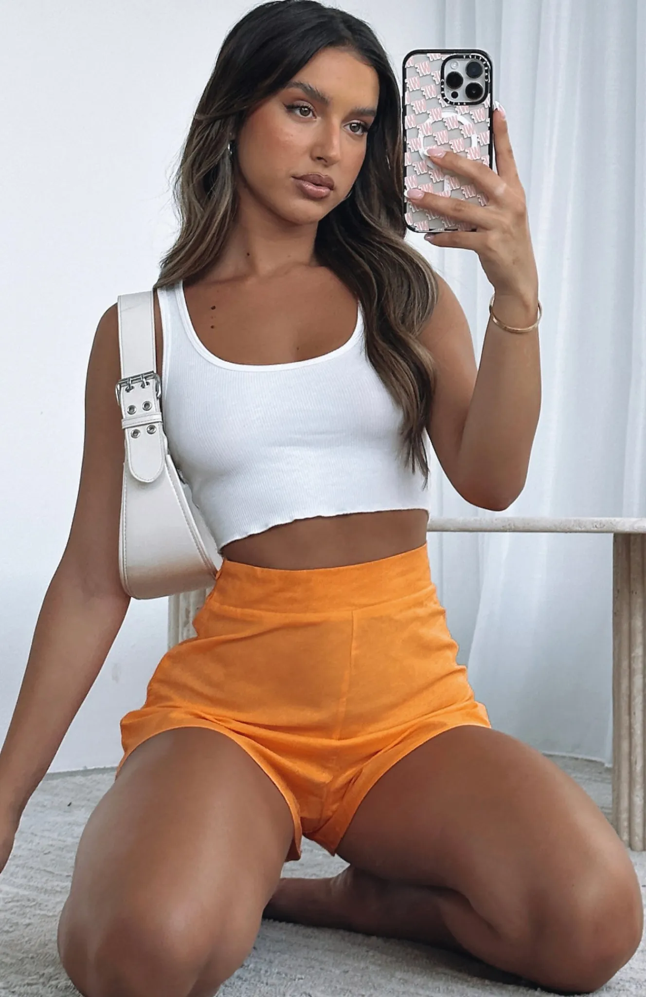 Shorts | White Fox Boutique Stay A While Shorts Papaya orange