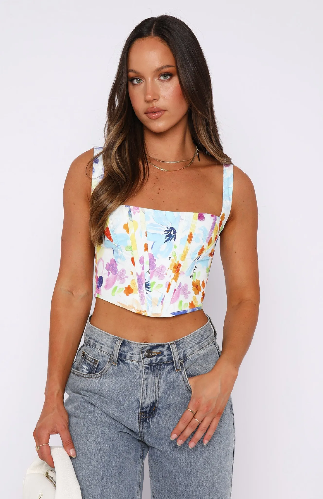 Shirts & Blouses | White Fox Boutique Stay Grounded Bustier Summer Bloom multi