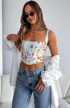 Shirts & Blouses | White Fox Boutique Stay Grounded Bustier Summer Bloom multi