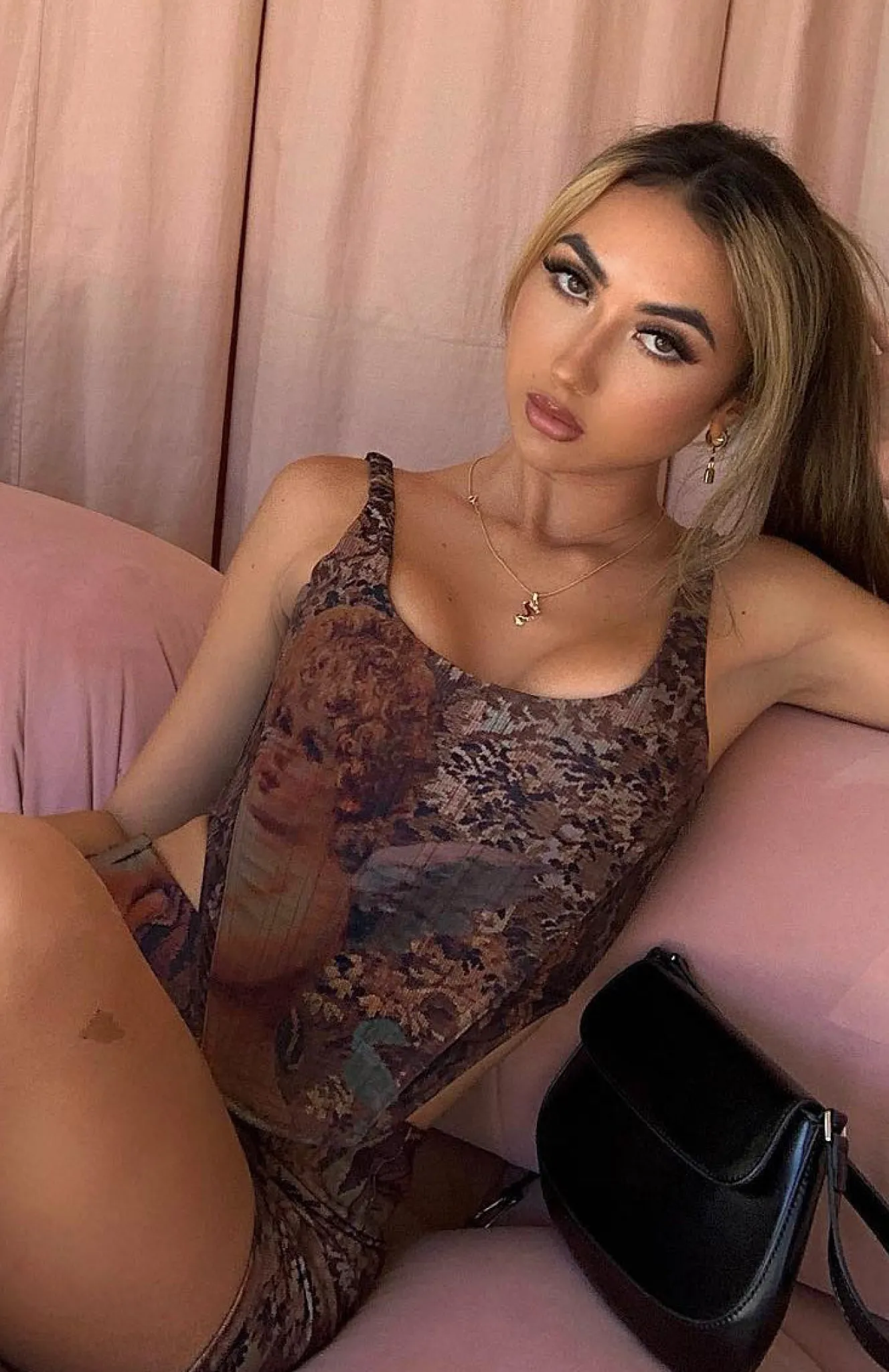 Shirts & Blouses | White Fox Boutique Stay Like This Bustier Renaissance Print brown