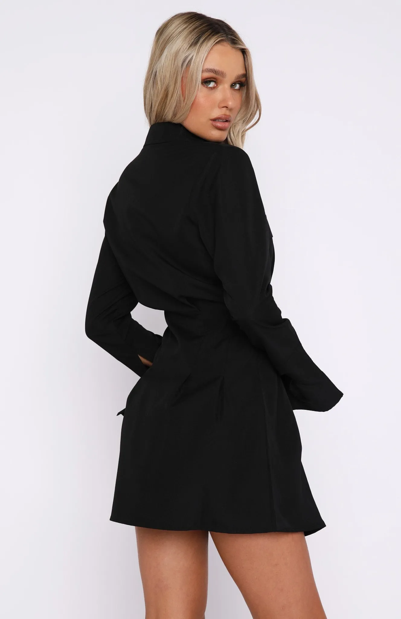 Long Sleeve Dresses | White Fox Boutique Stay The Night Long Sleeve Mini Dress black