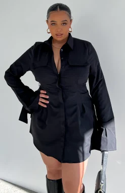 Long Sleeve Dresses | White Fox Boutique Stay The Night Long Sleeve Mini Dress black