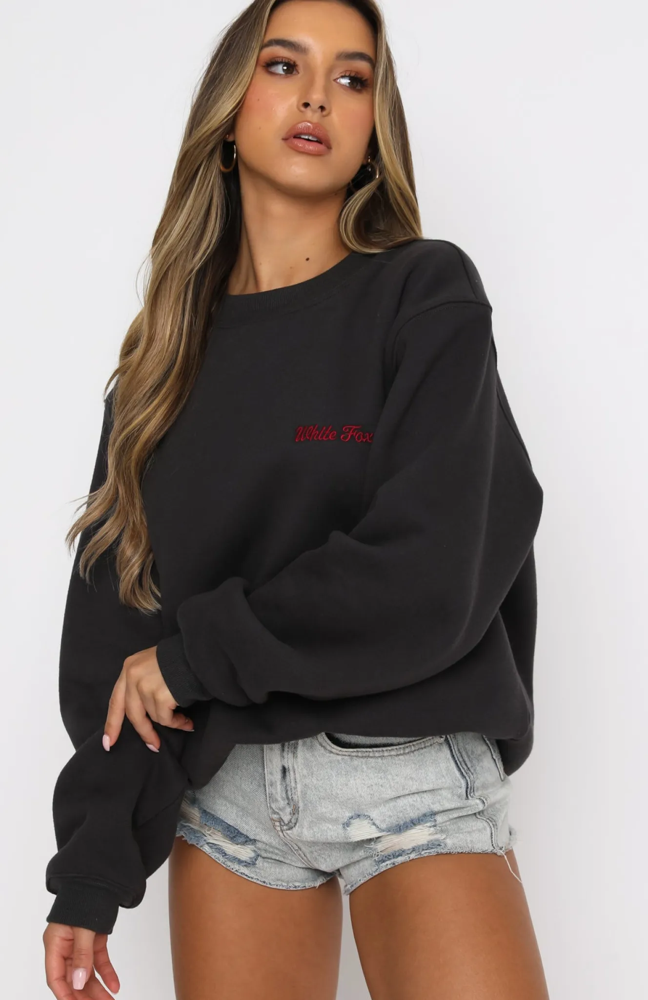 Jackets & Blazers | White Fox Boutique Steal Your Heart Oversized Sweater Charcoal grey