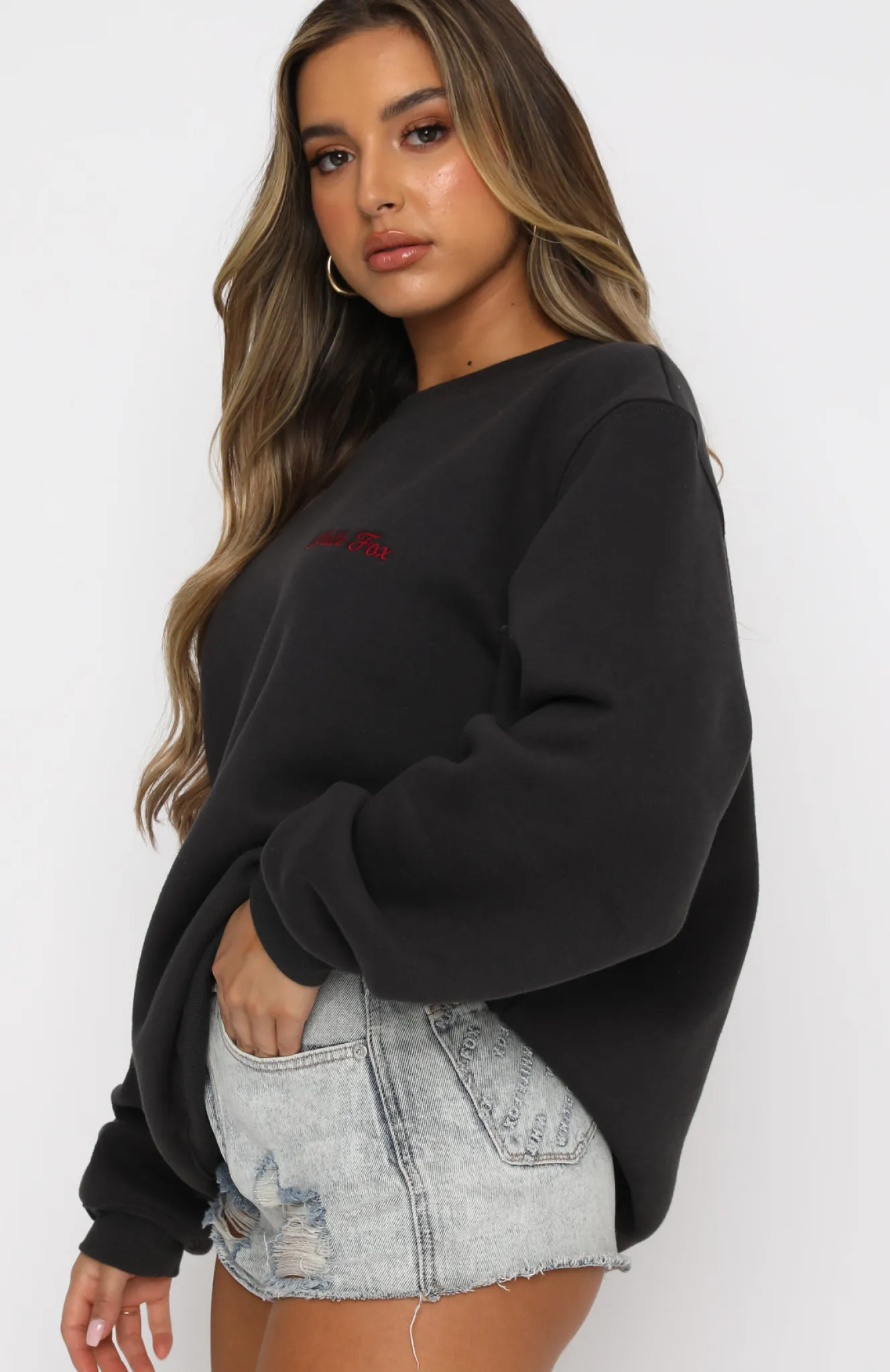 Jackets & Blazers | White Fox Boutique Steal Your Heart Oversized Sweater Charcoal grey