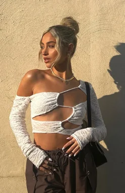 Shirts & Blouses | White Fox Boutique Step Aside Long Sleeve Crop white