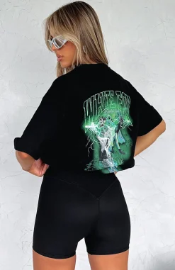 Restocked | White Fox Boutique Step It Up Oversized Tee black