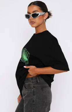 Restocked | White Fox Boutique Step It Up Oversized Tee black